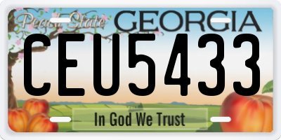 GA license plate CEU5433