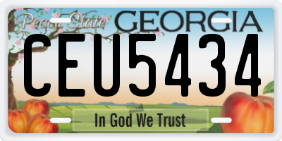GA license plate CEU5434