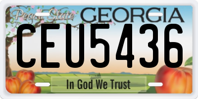 GA license plate CEU5436