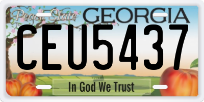 GA license plate CEU5437
