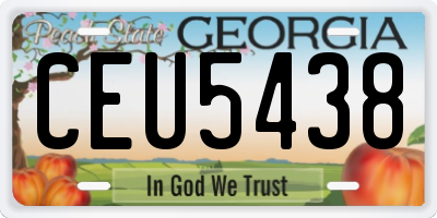 GA license plate CEU5438