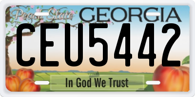 GA license plate CEU5442
