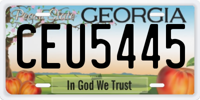 GA license plate CEU5445