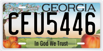 GA license plate CEU5446