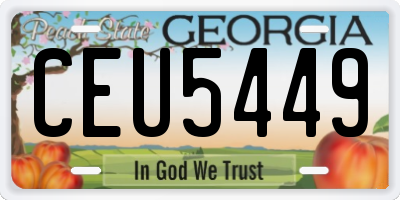GA license plate CEU5449