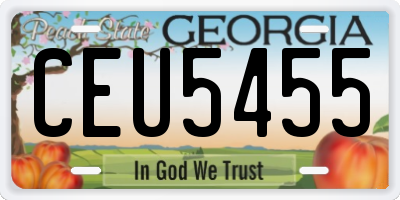 GA license plate CEU5455