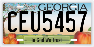 GA license plate CEU5457