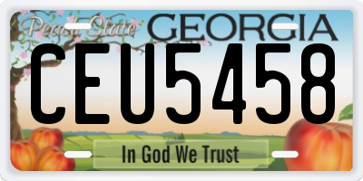 GA license plate CEU5458