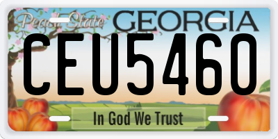 GA license plate CEU5460