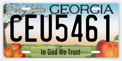 GA license plate CEU5461