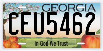 GA license plate CEU5462