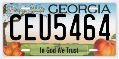 GA license plate CEU5464