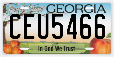 GA license plate CEU5466