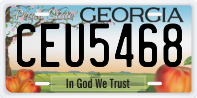 GA license plate CEU5468