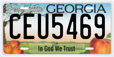 GA license plate CEU5469