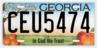GA license plate CEU5474