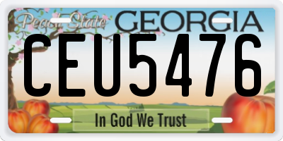 GA license plate CEU5476