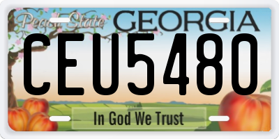 GA license plate CEU5480