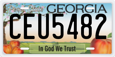 GA license plate CEU5482
