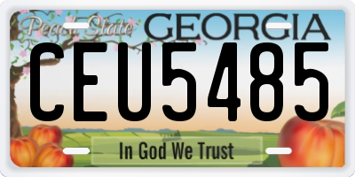 GA license plate CEU5485