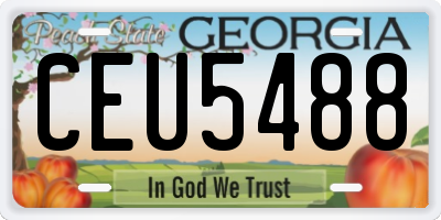 GA license plate CEU5488