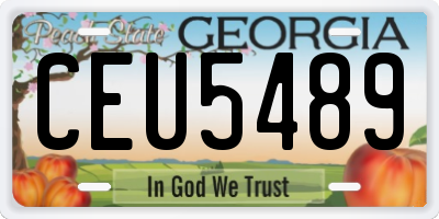 GA license plate CEU5489