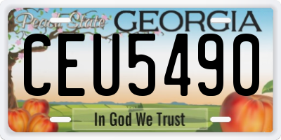GA license plate CEU5490