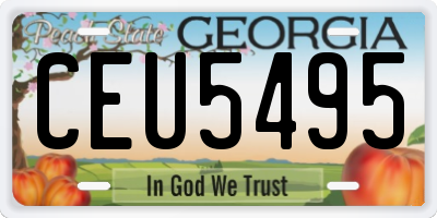 GA license plate CEU5495