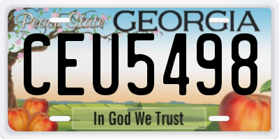 GA license plate CEU5498