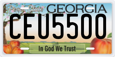 GA license plate CEU5500