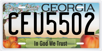 GA license plate CEU5502