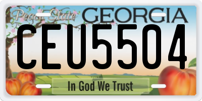 GA license plate CEU5504
