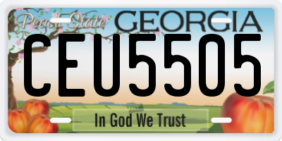 GA license plate CEU5505