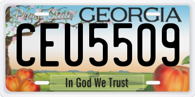 GA license plate CEU5509