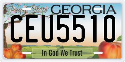 GA license plate CEU5510