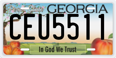 GA license plate CEU5511