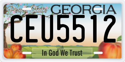 GA license plate CEU5512