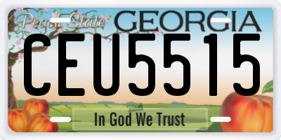 GA license plate CEU5515