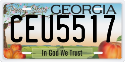 GA license plate CEU5517