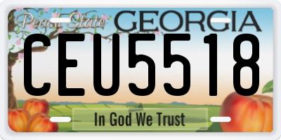 GA license plate CEU5518