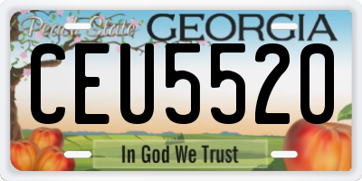 GA license plate CEU5520