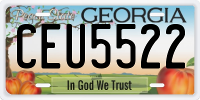 GA license plate CEU5522