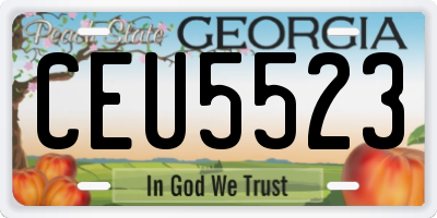 GA license plate CEU5523