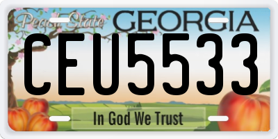 GA license plate CEU5533
