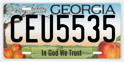 GA license plate CEU5535