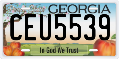 GA license plate CEU5539
