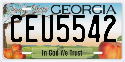 GA license plate CEU5542