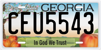 GA license plate CEU5543
