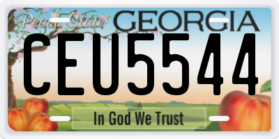 GA license plate CEU5544