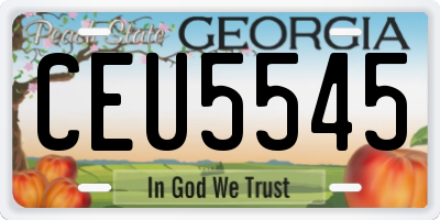 GA license plate CEU5545